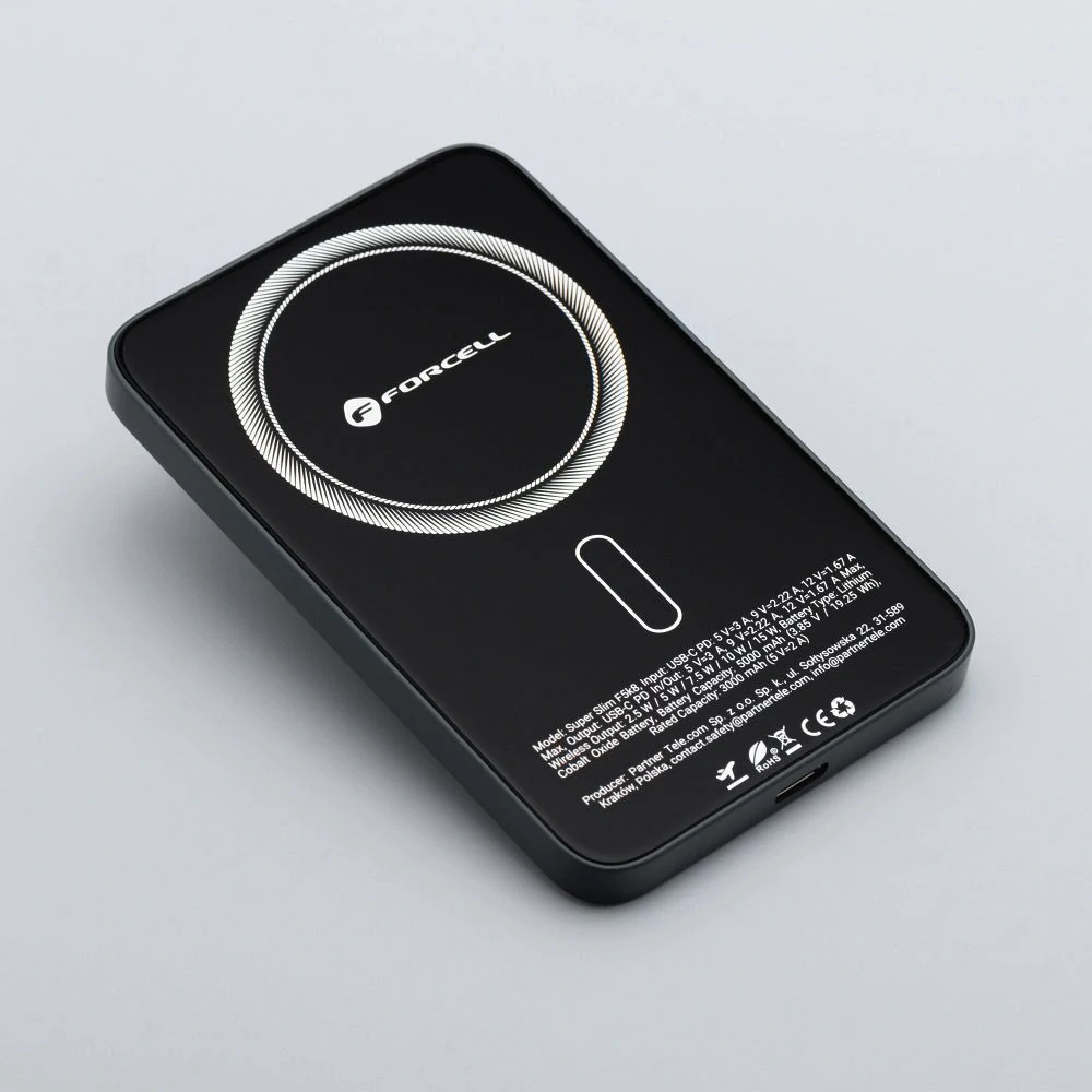 Powerbanka Forcell F-Energy F5K8 MagSafe 5 000 mAh - černá