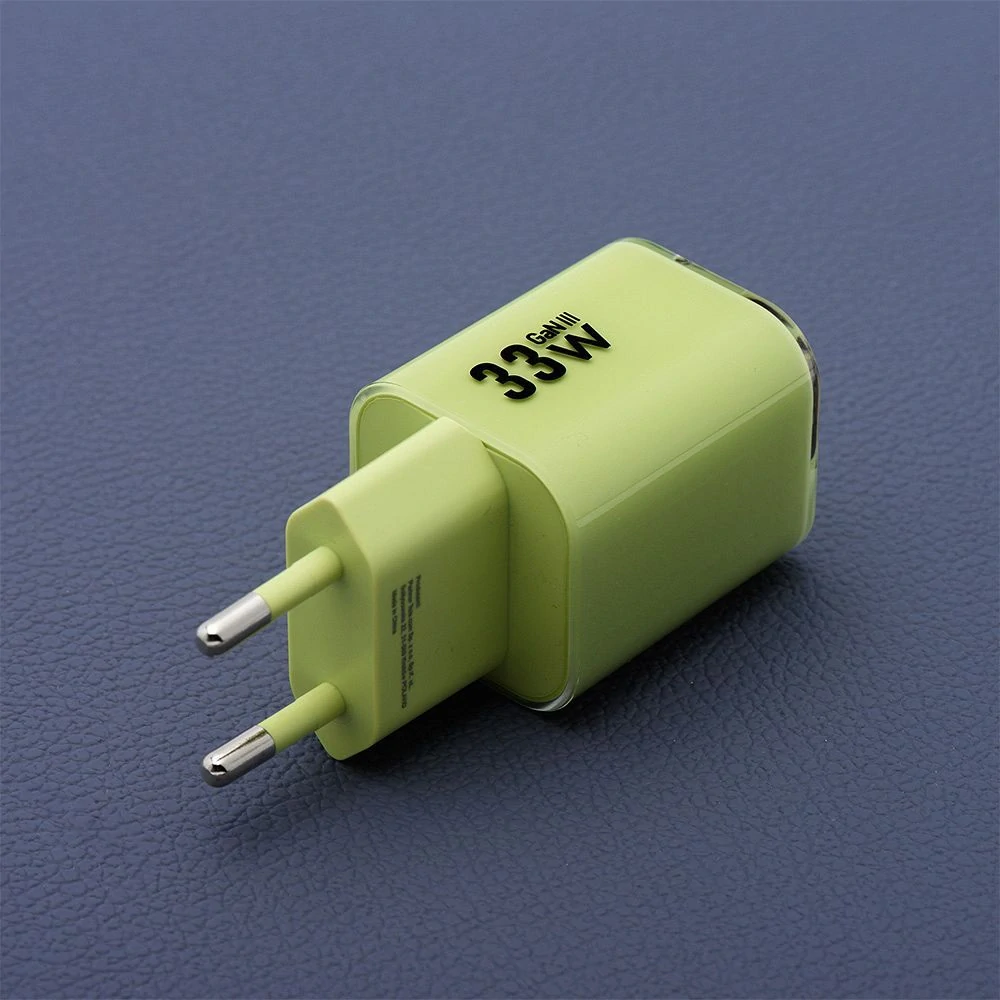 Nabíječka Forcell GaN III 33W + USB-C kabel - zelená