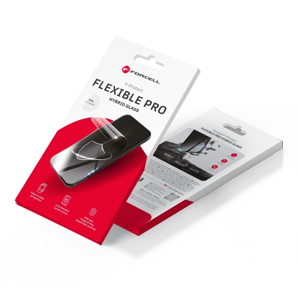 Hybridní sklo Forcell Flexible 5D pro iPhone 16 Pro / 17 / 17 Pro – černé 5903396315251