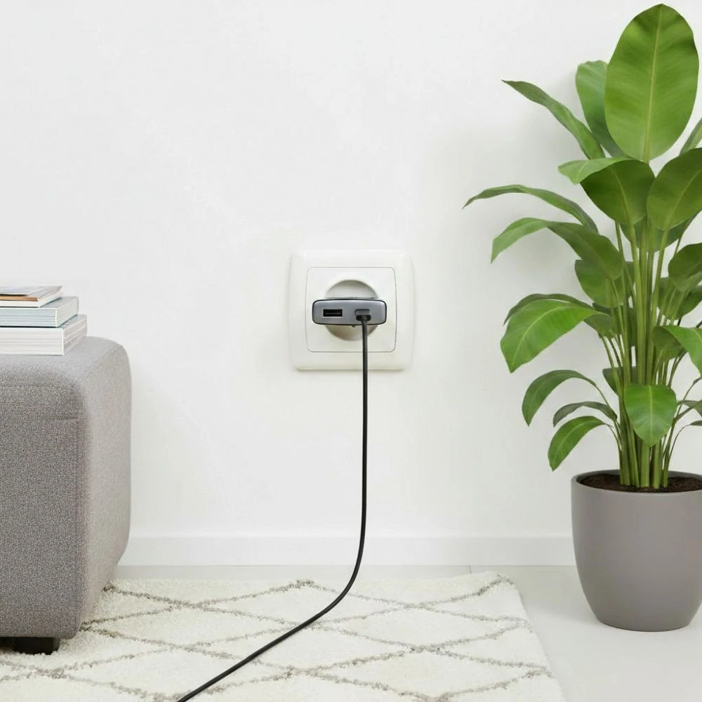 Rychlá nabíječka Forcell F-Energy Ultra Slim GaN III USB-C + USB-A 45 W – černá