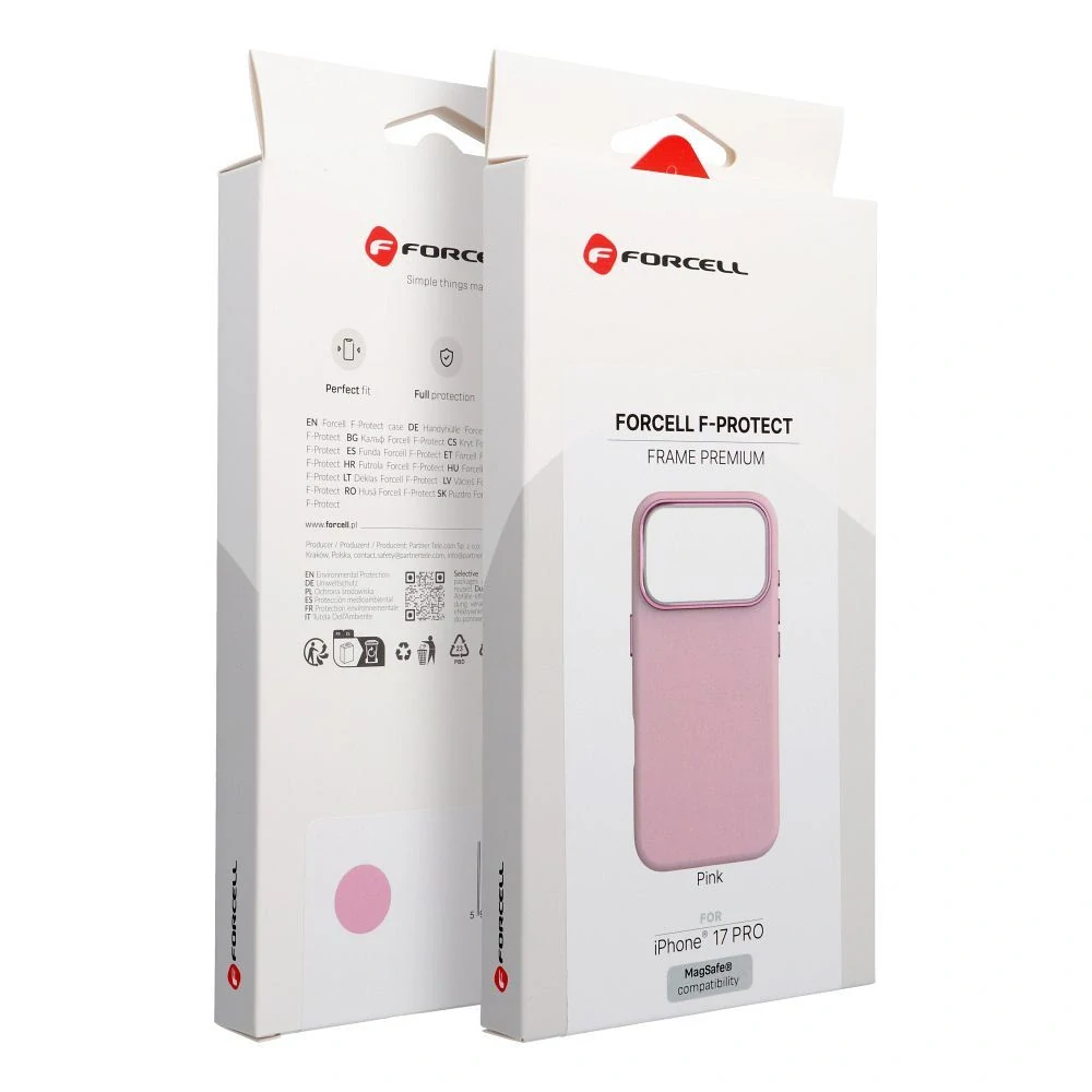 Kryt Forcell F-Protect Frame MagSafe iPhone 17 Pro růžový