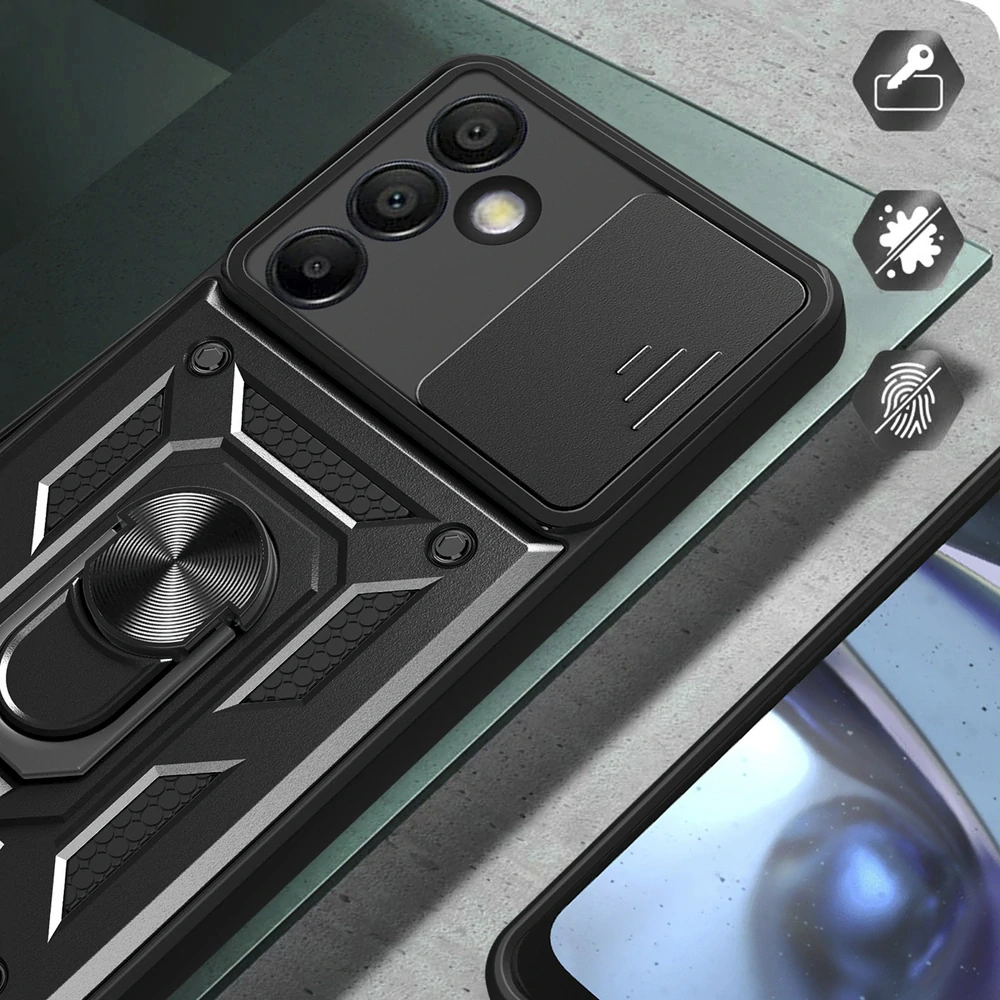 Odolné pouzdro na mobil Samsung Galaxy A36 Hybrid Armor Camshield černé