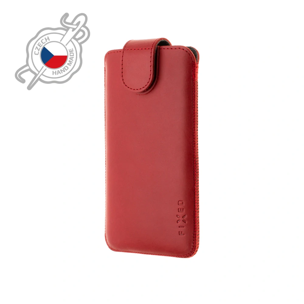 Kožené pouzdro na mobil FIXED Posh 6XL+ červené