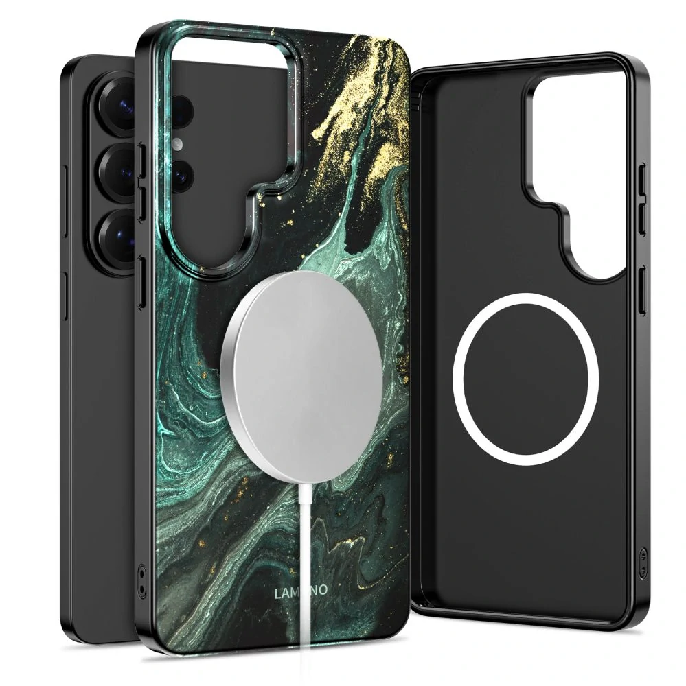 Kryt na mobil Galaxy S26 Ultra Tech-Protect Lamano MagSafe zelený mramor