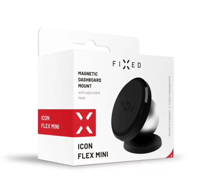 Univerzální magnetický držák FIXED Icon Flex Mini na palubní desku s kloubem, černý