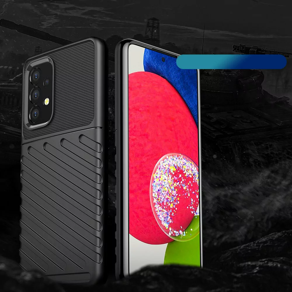 Odolnější gumové pouzdro Armored Thunder na mobil Samsung Galaxy A53 5G Černé