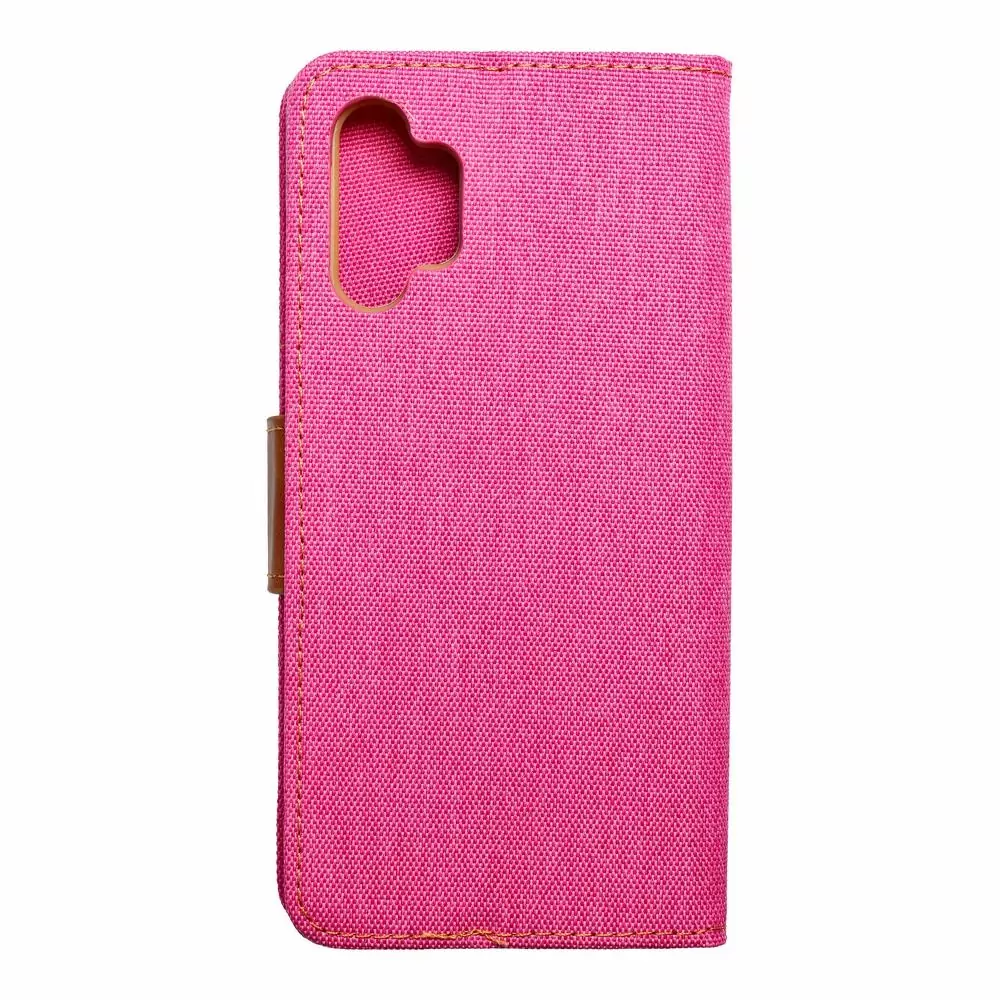 Luxusní flipové pouzdro Coolcase Canvas pro Samsung Galaxy A32 5G růžové