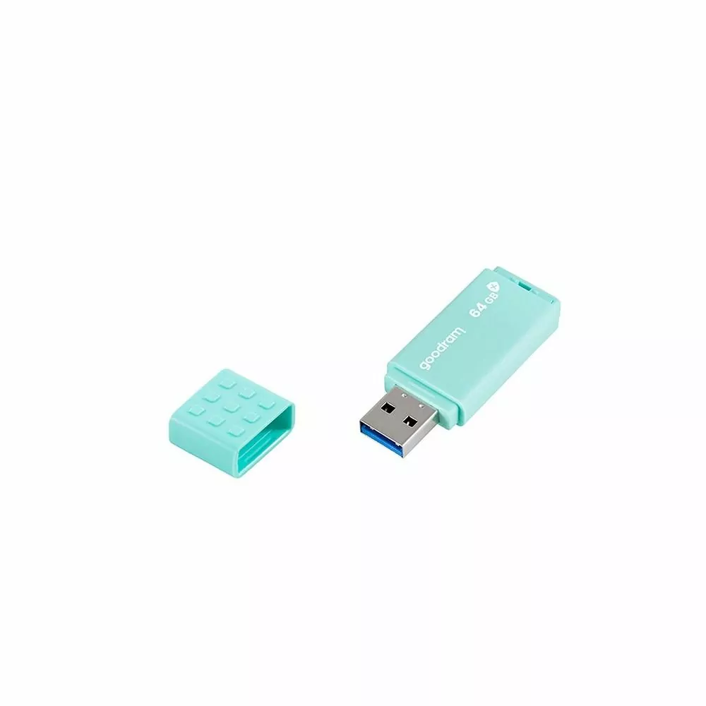 Fleška USB Flash disk GOODRAM UMM3 s kapacitou 64 GB USB 3.0 s konektorem USB a krytkou s antibakteriální ochranou Biomaster
