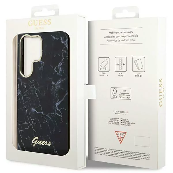 Originální pouzdro Guess GUHCS23LPCUMAK na mobil Samsung Galaxy S23 Ultra - Marble