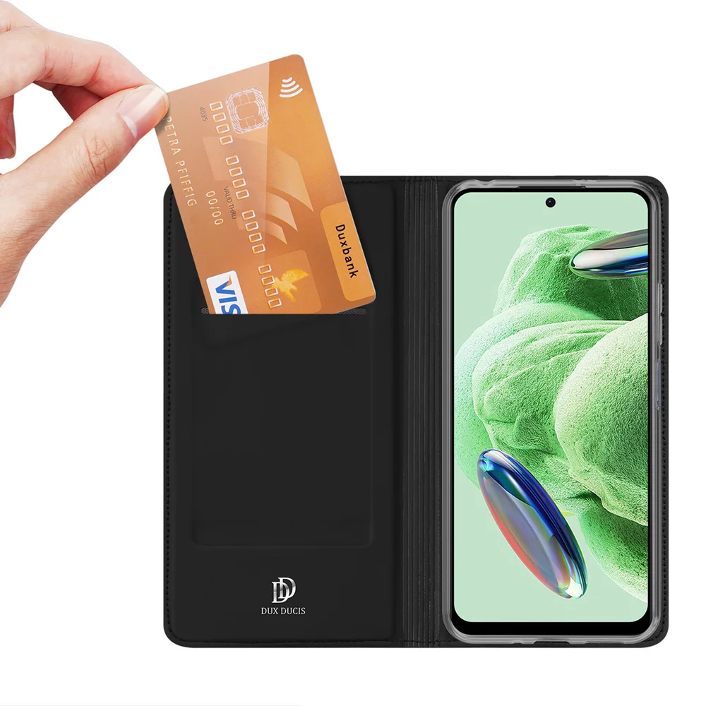 Prémiové flipové pouzdro DUX DUCIS SKIN na mobil Xiaomi Redmi Note 12 5G / Poco X5 5G černé
