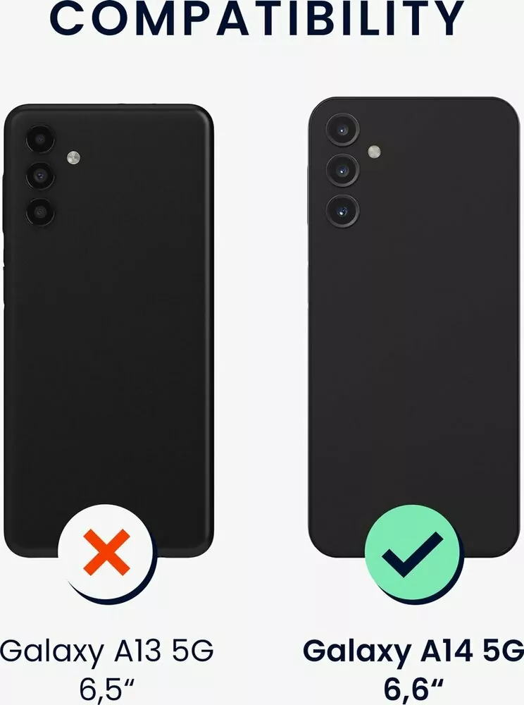 Pevné silikonové pouzdro kwmobile Crossbody na mobil Samsung Galaxy A14 5G / LTE s popruhem přes rameno - čiré