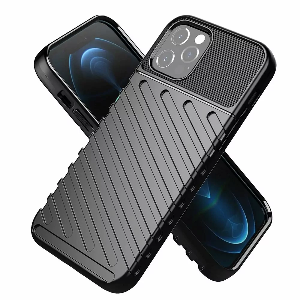 Odolnější gumové pouzdro Armored Thunder na mobil Xiaomi Redmi 12C Černé