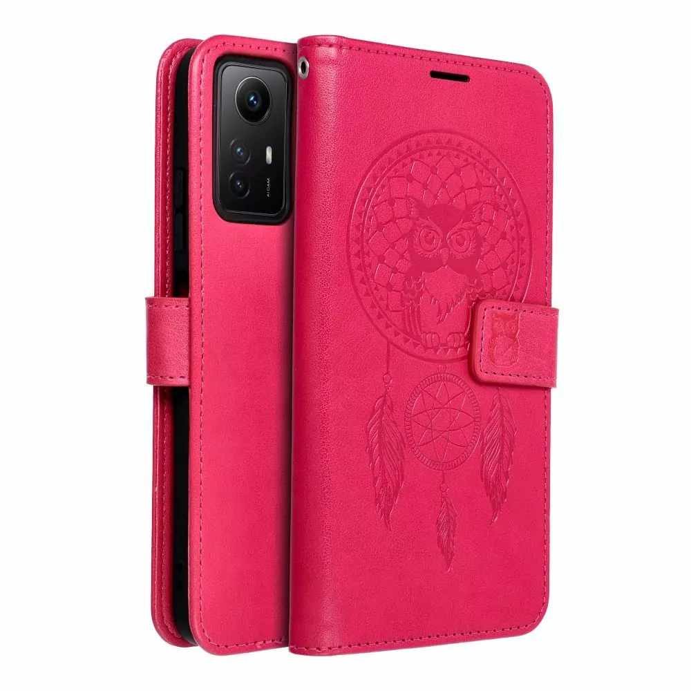 Flipové pouzdro Coolcase Mezzo na mobil Xiaomi Redmi Note 12S - Magenta lapač snů