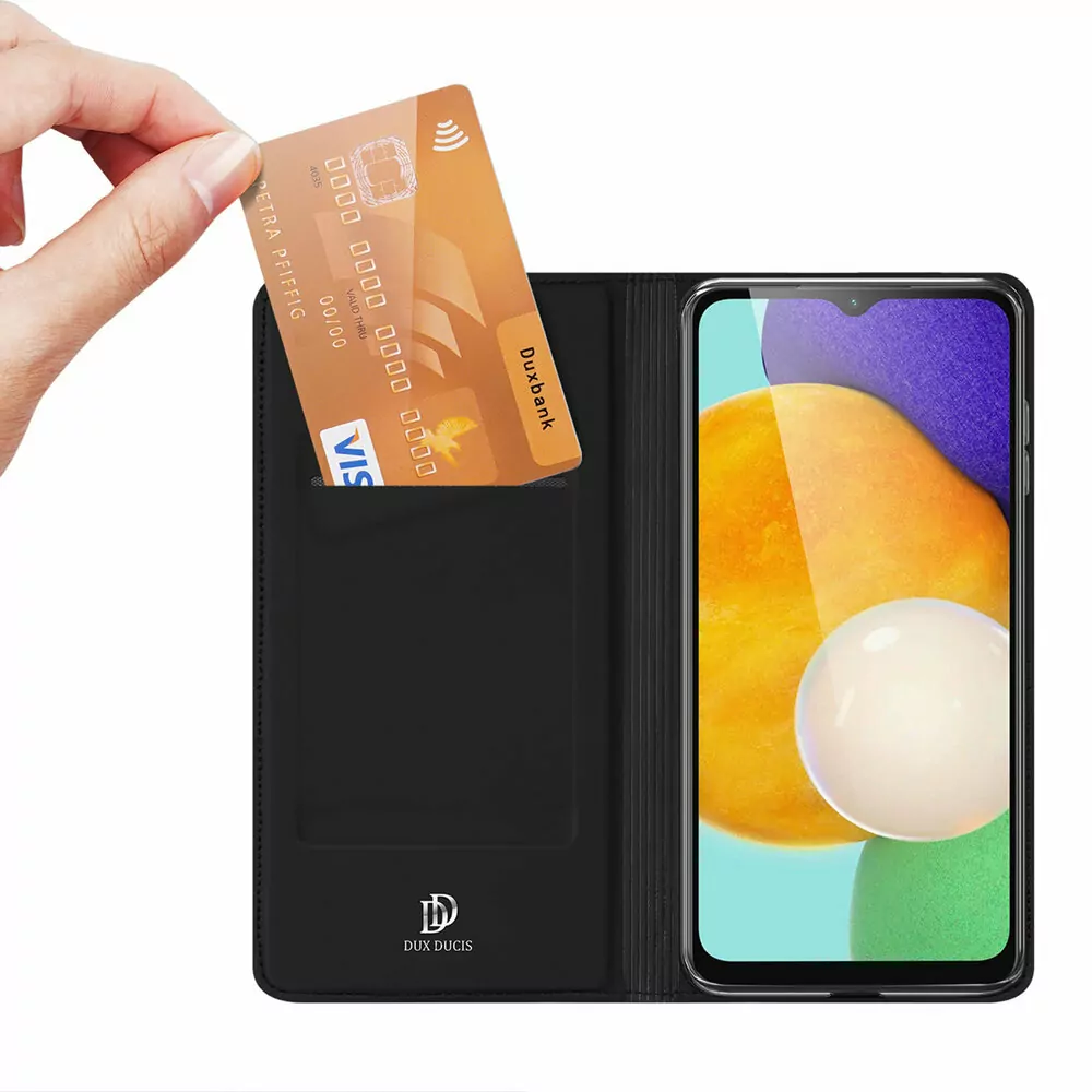 Prémiové flipové pouzdro DUX DUCIS SKIN na mobil Samsung Galaxy A25 5G černé