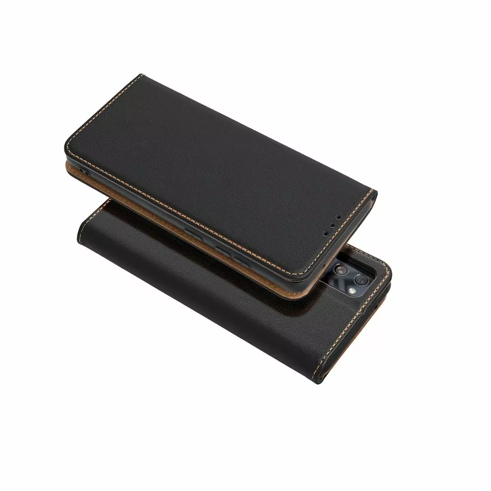 Elegantní kožené flip pouzdro Forcell Leather - Apple iPhone 16 Pro - černé
