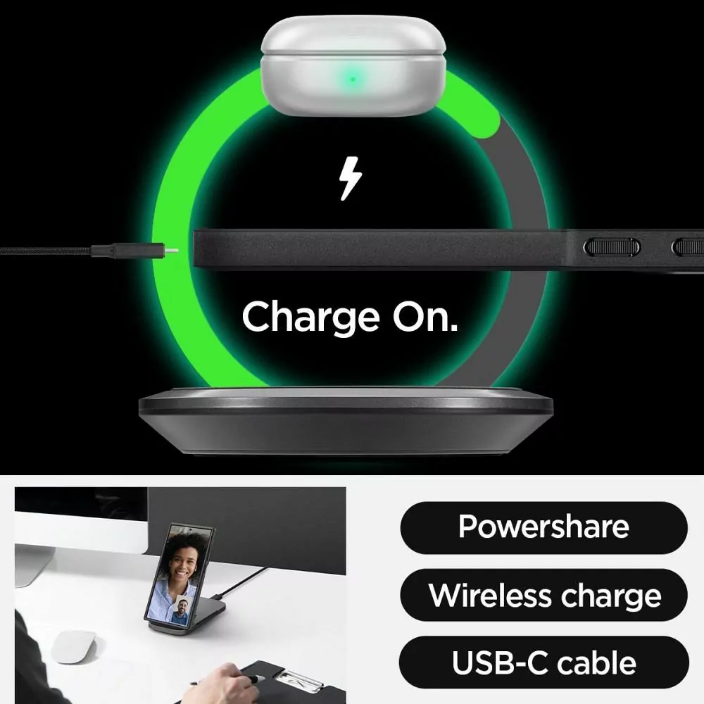Silikonové pouzdro Spigen Core Armor na mobil Samsung Galaxy S24 Ultra Černé