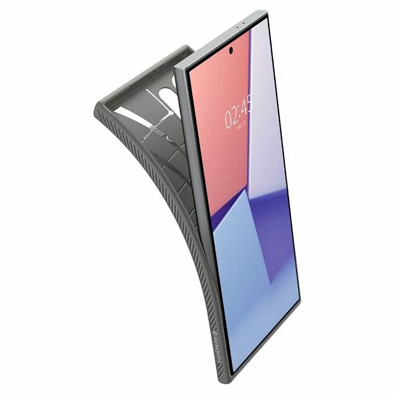 Silikonové pouzdro Spigen Liquid Air na mobil Samsung Galaxy S24 Ultra šedé