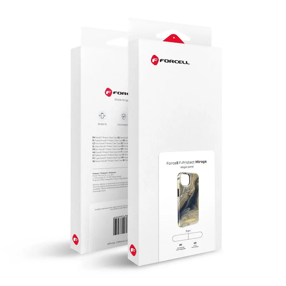 Prémiové pouzdro FORCELL F-PROTECT Mirage 4D s MagSafe na mobil Apple iPhone 15 Pro - Magic sand