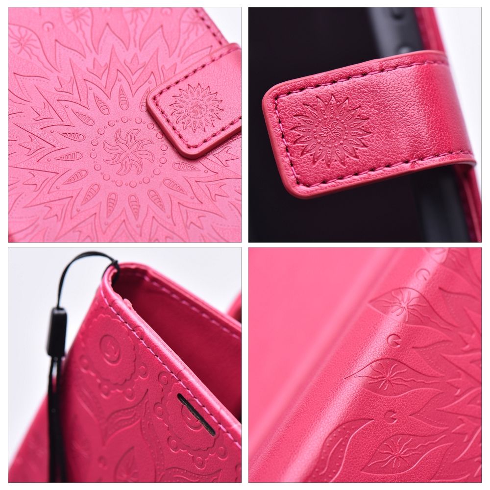 Knížkové flip pouzdro Coolcase Mezzo na mobil Xiaomi Redmi Note 13 4G - Magenta mandala