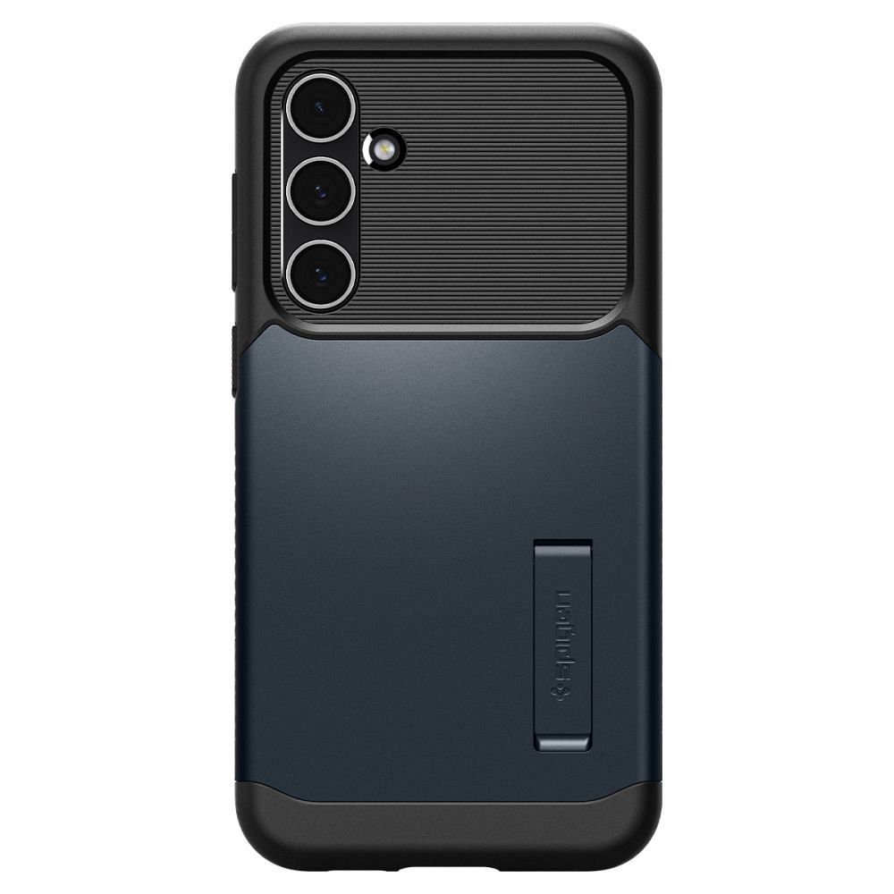 Odolné silikonové pouzdro SPIGEN Slim Armor na mobil Samsung Galaxy S23 FE se stojánkem - Metal slate