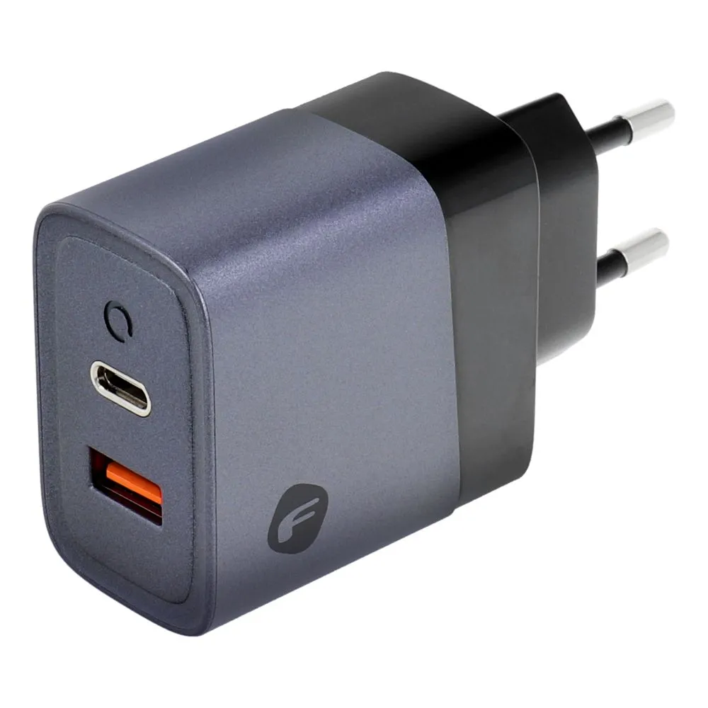 Síťový nabíjecí adaptér Forcell F-Energy GaN s výstupem USB C a USB s nabíjením PD a QC 4.0, 45W (bez kabelu)