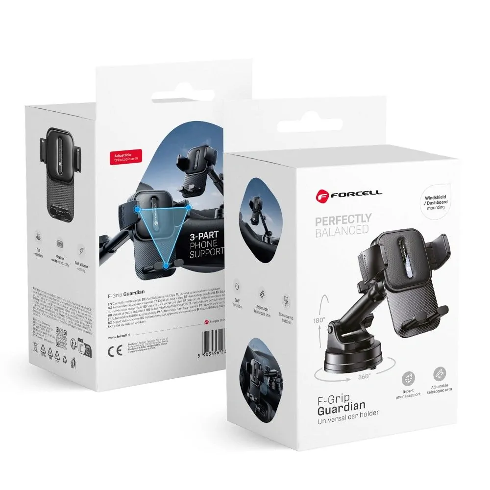 Držák do auta FORCELL F-Grip Guardian na sklo / palubní desku pro mobil