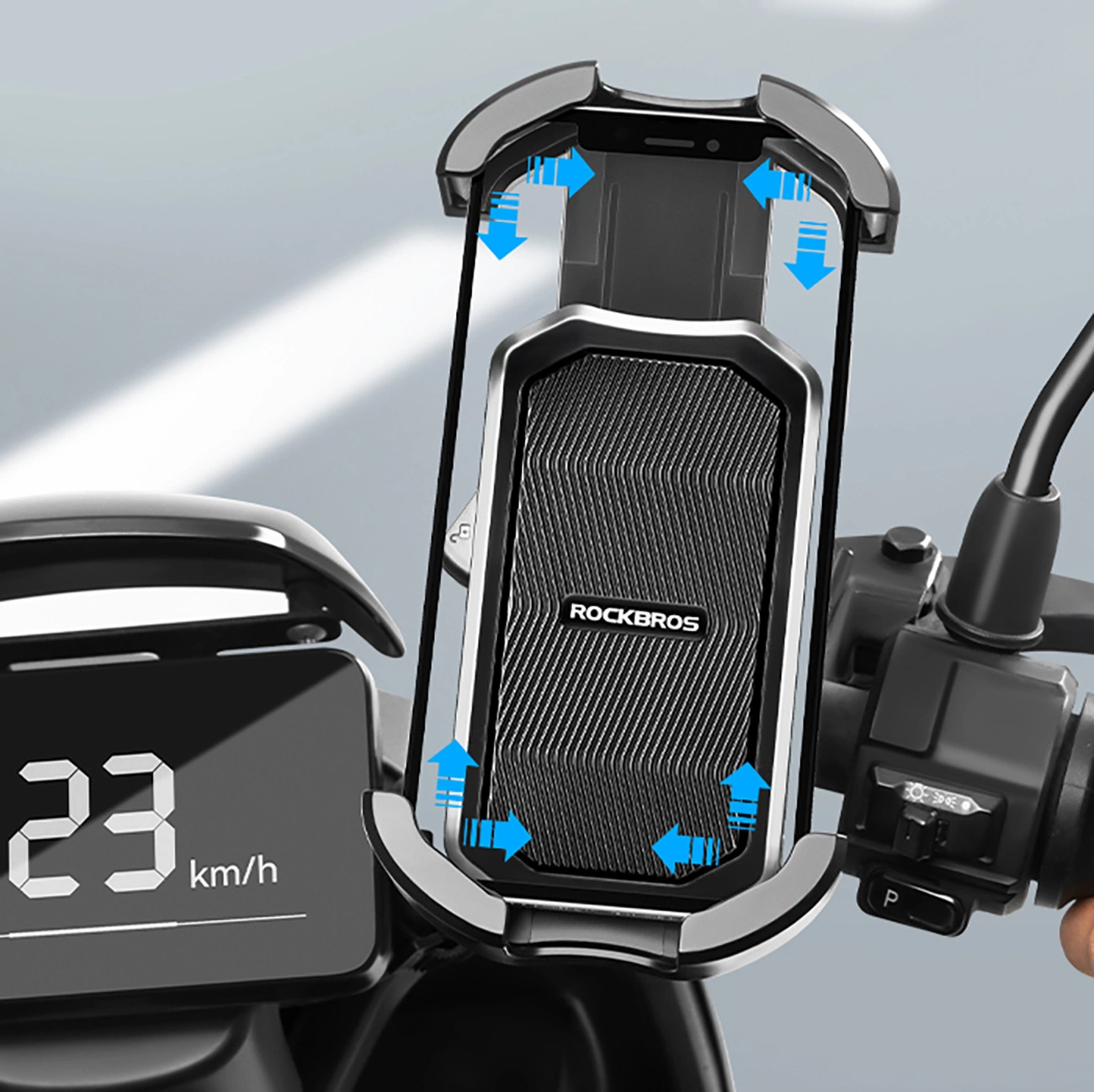 Rockbros držák na řídítka 4.7–6.8″ – černý