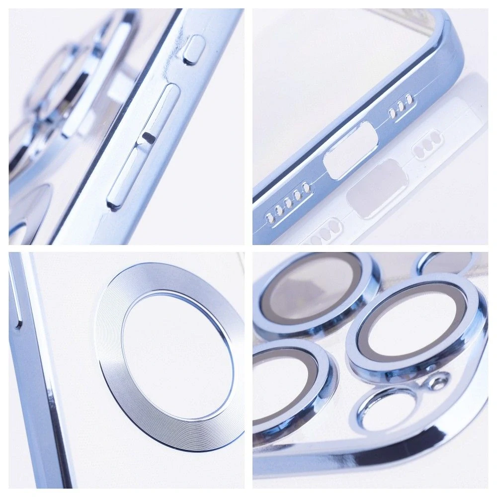 Pouzdro Coolcase Glam s MagSafe - Apple iPhone 16 Pro - průhledné / modré