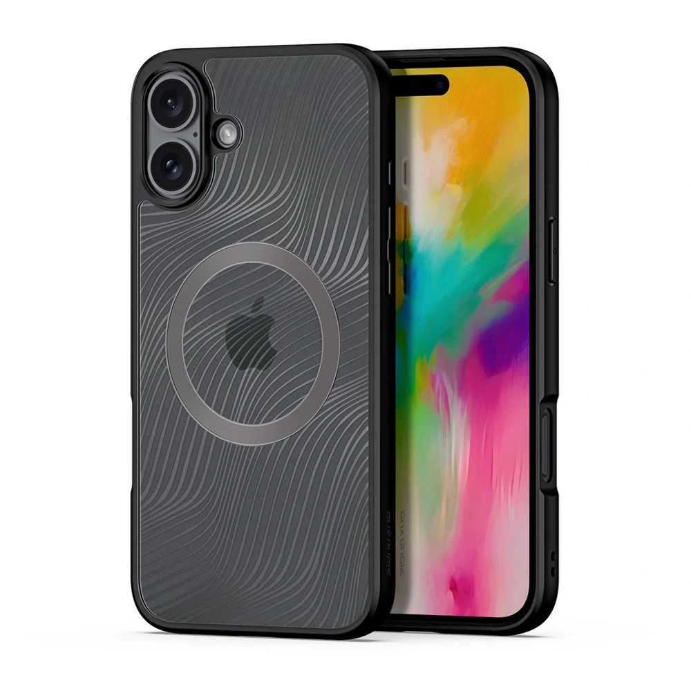 Pouzdro Dux Ducis Aimo Mag s MagSafe - Apple iPhone 16 - průhledné / černé