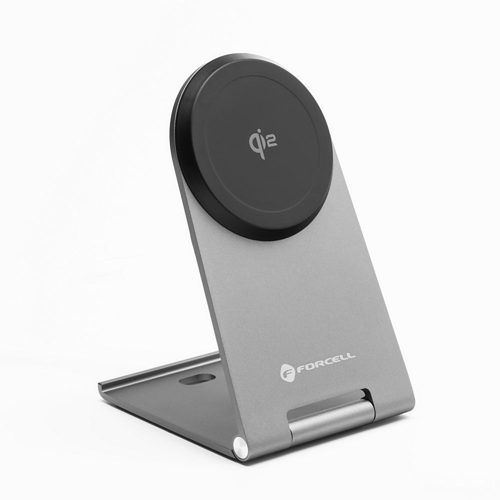 Dokovací stanice Forcell Flip Charge Qi2 15W stříbrná