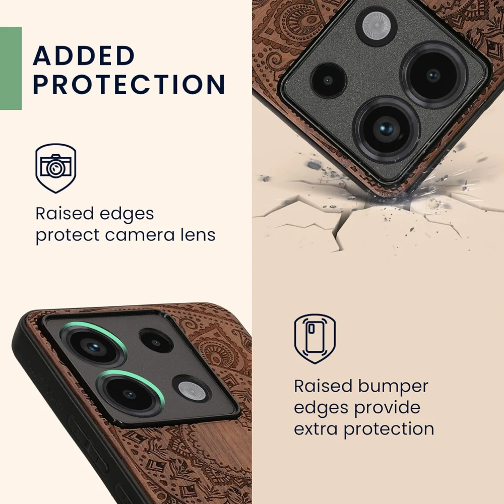 Dřevěné pouzdro KWmobile - Xiaomi Redmi Note 13 Pro 5G / Poco X6 5G Indian sun