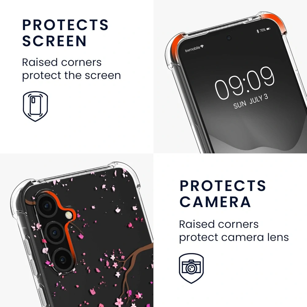 Crossbody pouzdro kwmobile - Samsung Galaxy A35 5G s popruhem - Cherry blossoms