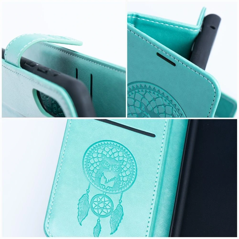 Flip pouzdro MEZZO Book Samsung Galaxy S25 – lapač snů zelené