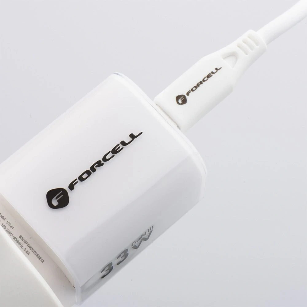 Nabíječka Forcell GaN III 33W + USB-C kabel - bílá