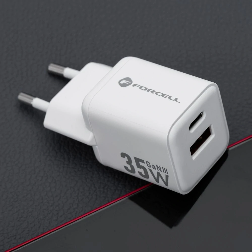 Nabíječka Forcell Mini GaN III 35W - bílá (bez kabelu)