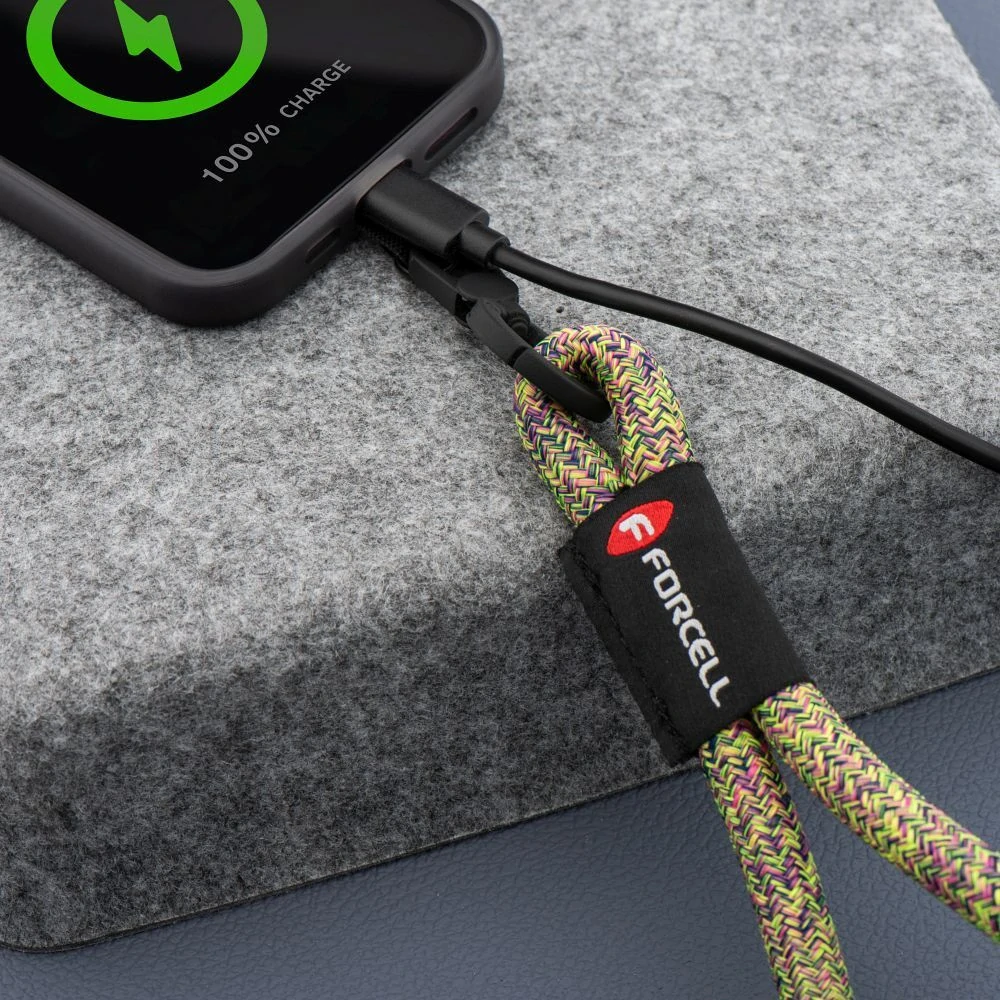 Šňůrka k mobilu na ruku Forcell R10X40 zeleno-růžová