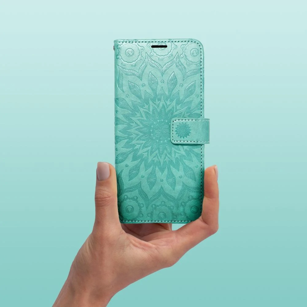Flip pouzdro MEZZO Book iPhone 17 – zelená mandala