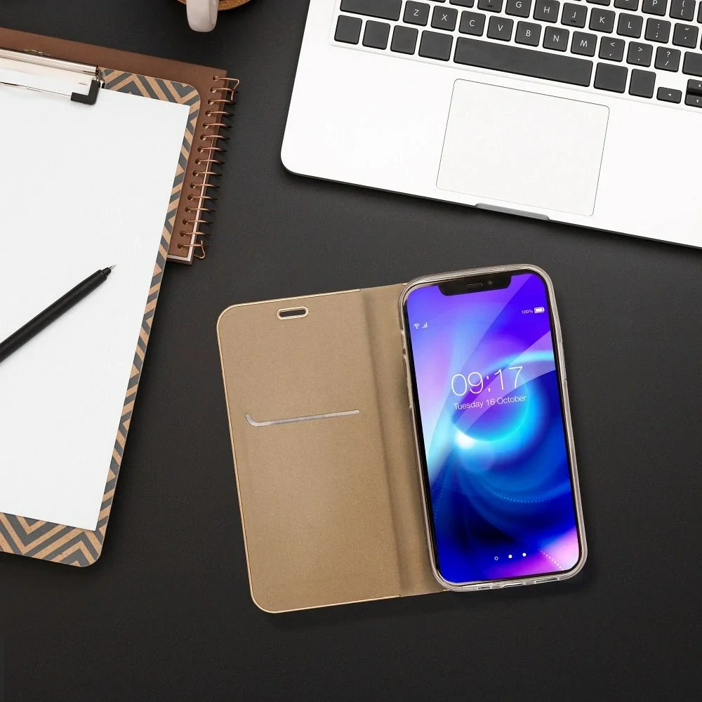 Flipové pouzdro LUNA Book Gold pro iPhone 17 šedé