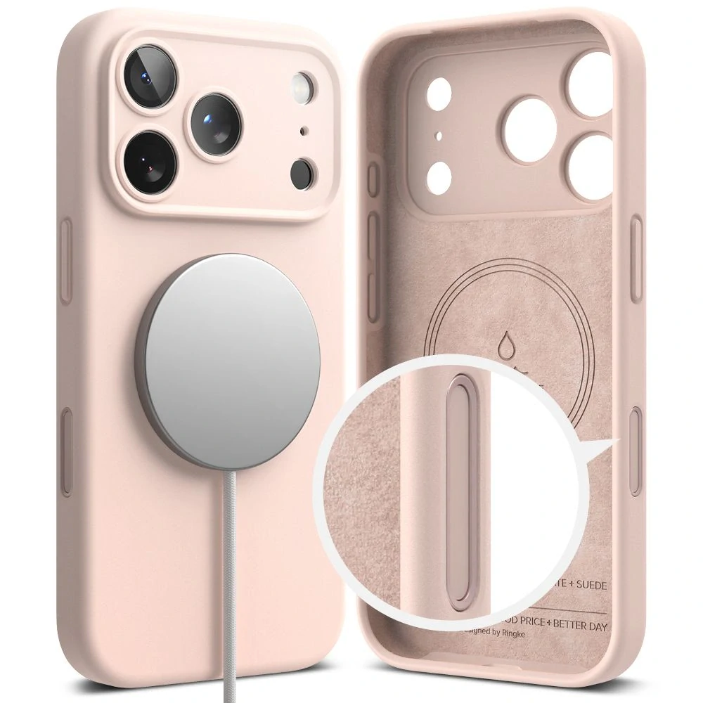 Kryt Ringke Silicone MagSafe Apple iPhone 17 Pro - růžový