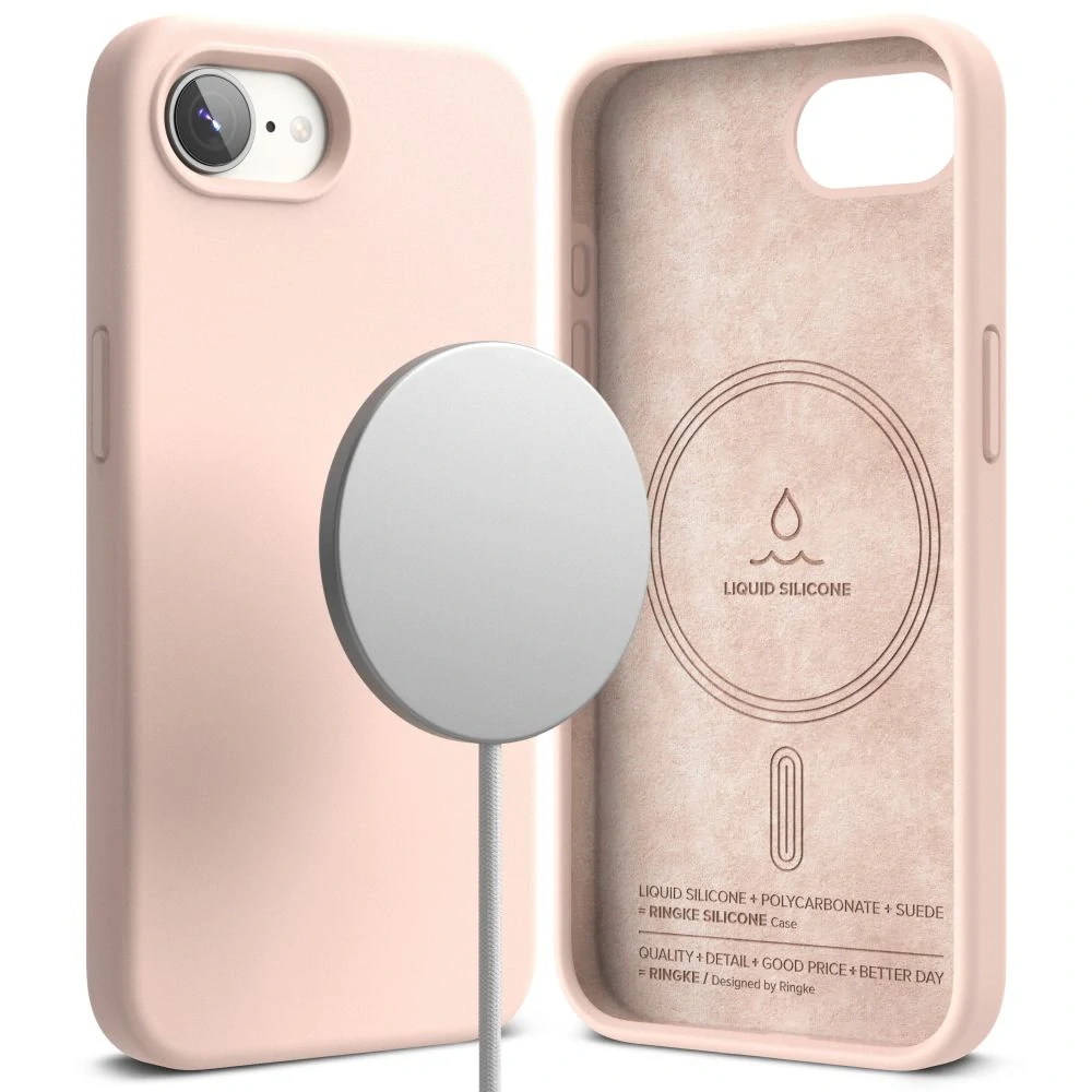 Kryt na mobil iPhone 16e Ringke Silicone MagSafe růžový