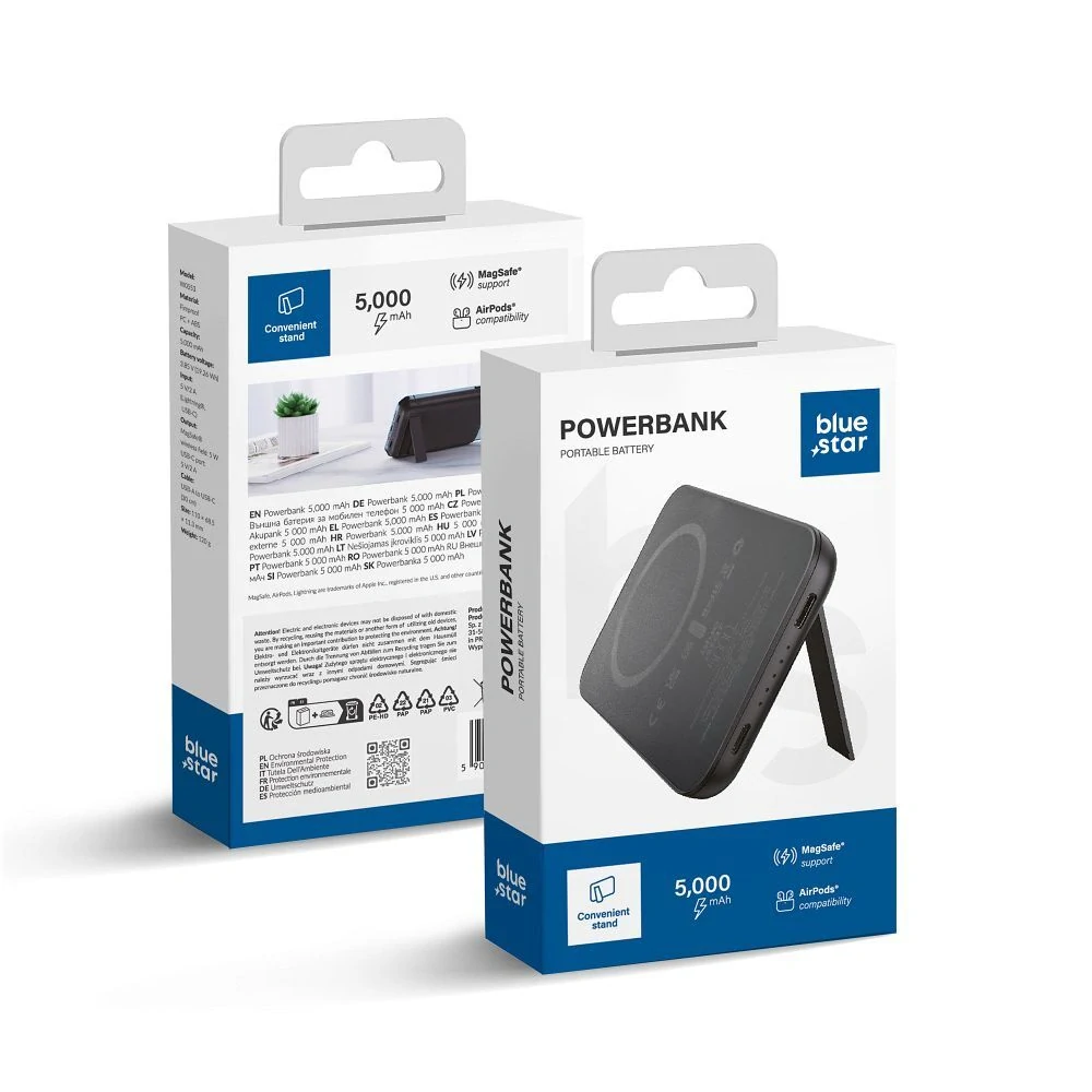MagSafe powerbanka Blue Star 5000 mAh – integrovaný stojánek