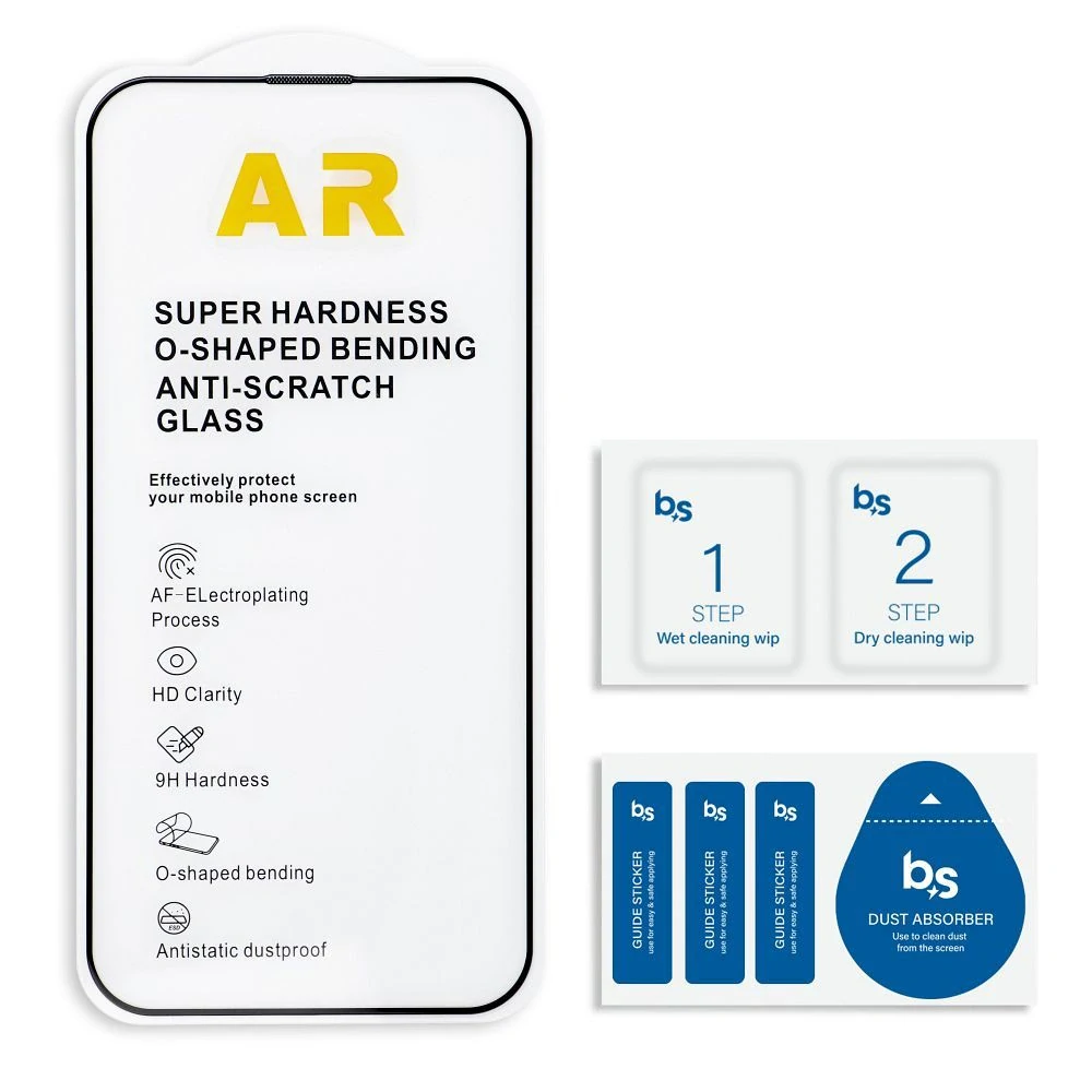Ochranné tvrzené sklo iPhone 13 Pro / 14 - Blue Star 5D AR černé 5903396428913