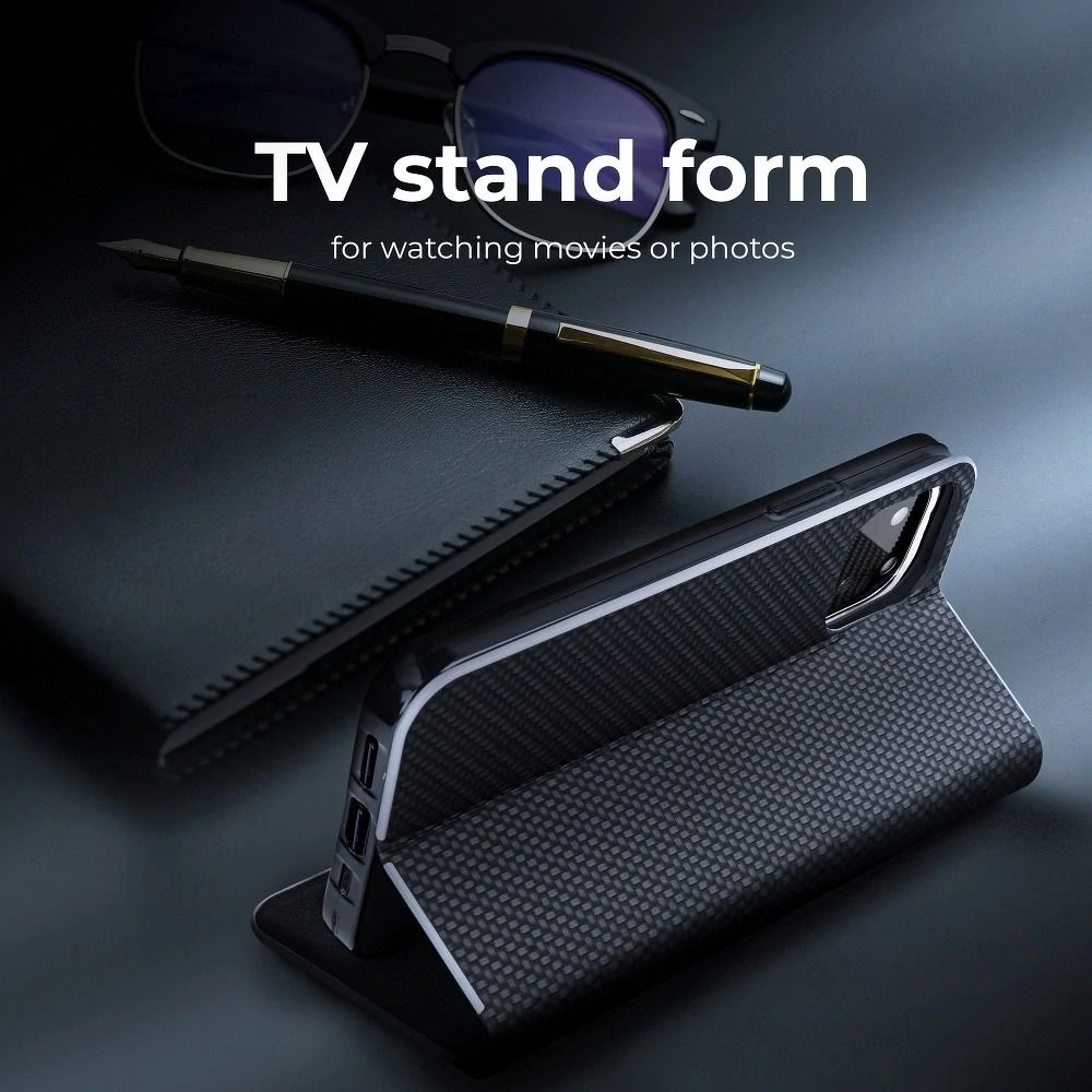 Flip pouzdro na mobil Galaxy A52/A52s Luna Carbon černé