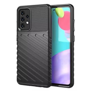 Odolnější gumové pouzdro Armored Thunder na mobilní telefon Samsung Galaxy A72 Černé