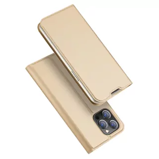Prémiové flip pouzdro DUX DUCIS SKIN na mobil Apple iPhone 14 Pro Max - zlatavé