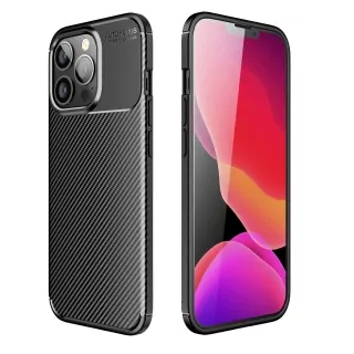 Silikonové pouzdro Premium Coolcase Carbon na mobil Apple iPhone 13 Černé