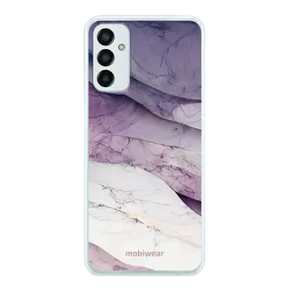 Silikonové pouzdro Mobiwear na mobil Samsung Galaxy M13 - B001F Bílý a fialový mramor - VÝPRODEJ