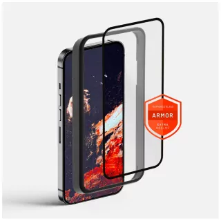 Prémiové ochranné sklo FIXED ARMOR na displej Apple iPhone 14 Pro černé s aplikátorem (8591680147113)