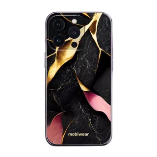 Silikonové pouzdro Mobiwear na mobil Apple iPhone 14 Pro - B005F Černý a zlatavý mramor - VÝPRODEJ