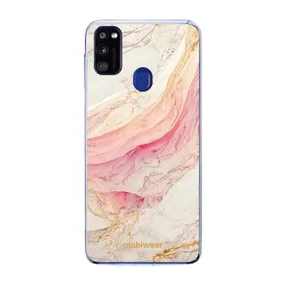 Silikonové pouzdro Mobiwear na mobil Samsung Galaxy M21 - B002F Růžový a zlatavý mramor - VÝPRODEJ